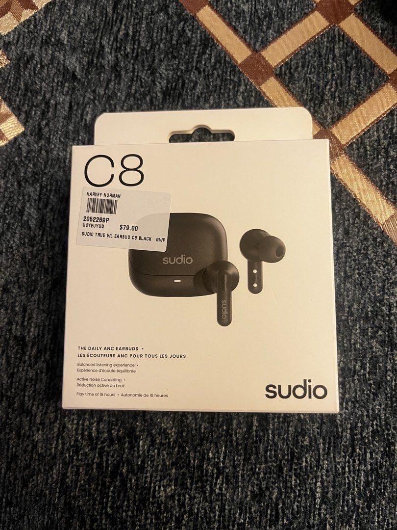 Sudio C8 True Wireless ANC Earbuds Black