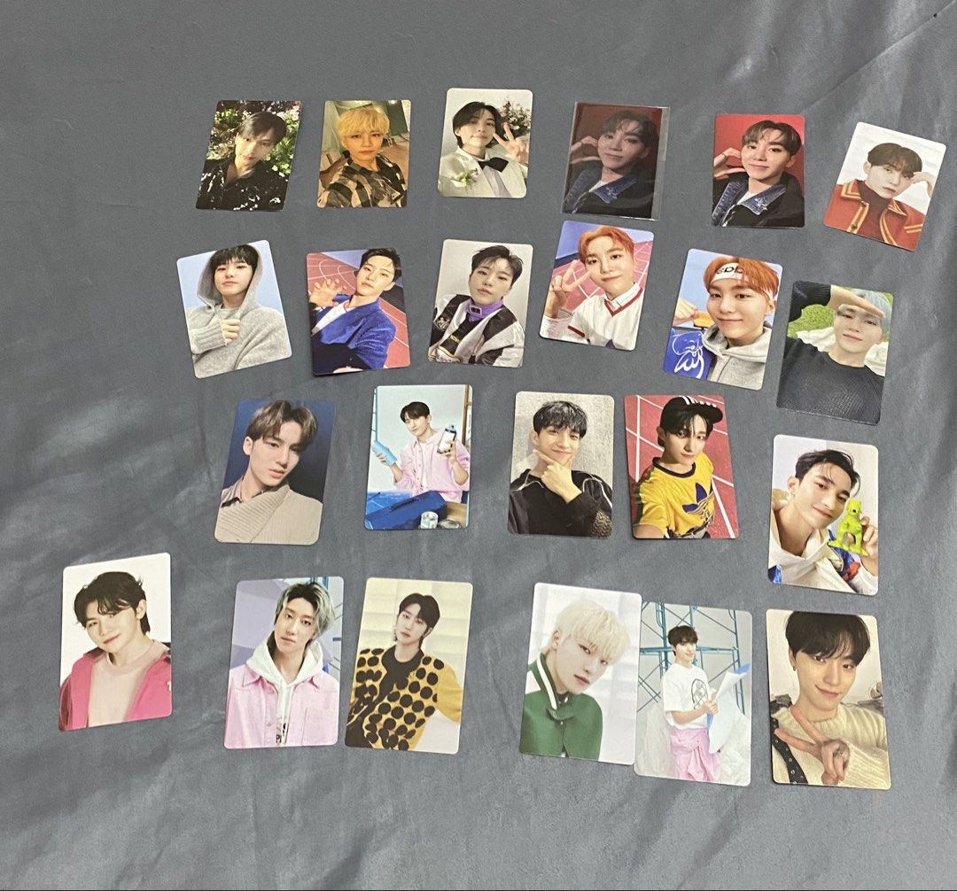 TAKE ALL SEVENTEEN Photocards - Various Members (Category: K-Wave Merchandise) located in Lucena. Submitted by totaldeclutter (Listing ID 1446454425, Image 1). Description: - SEVENTEEN Photocards available - Features various members - From different albums - Ideal for Carat collectors - Safely stored.