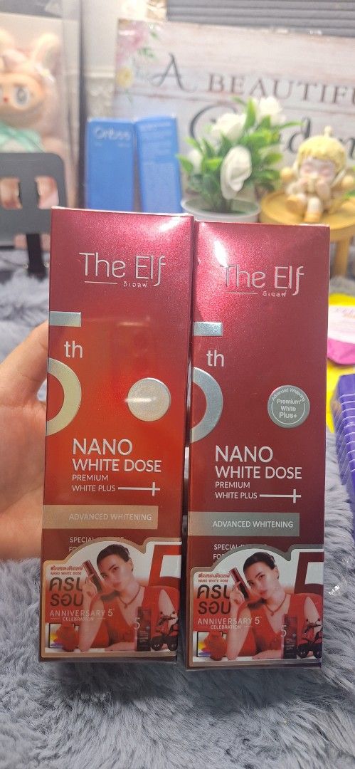 The Elf Nano White Dose Premium White Plus 5th Anniversary (Category: Face Care) located in Manila. Submitted by chavezmade78698 (Listing ID 1446445512, Image 1). Description: - 2 boxes of The Elf Nano White Dose - 5th Anniversary Edition - Premium White Plus formula for brighter skin - Expiry dates clearly shown in photos 2pcs take all 2027 exp d. made in thailand orig. .