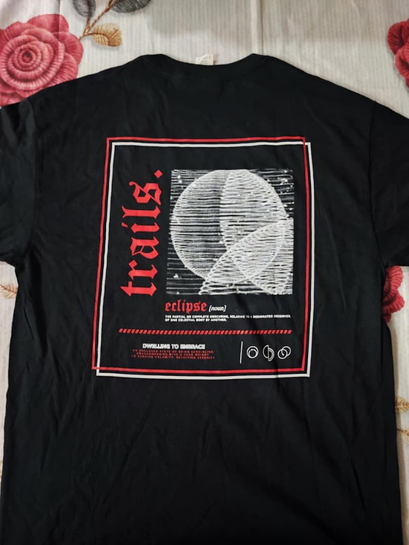 Trails (eclipse) (Category: Tshirts & Polo Shirts) located in Karangan. Submitted by thirstee666 (Listing ID 1446360510, Image 3). Description: Pit : 21x29 Tag : gildan ultra cotton Price excludes postage .