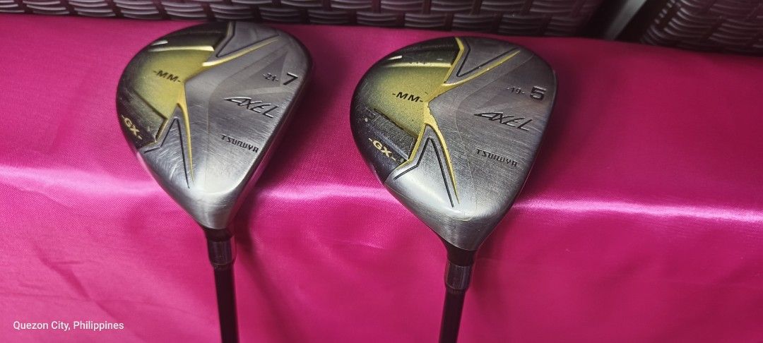 Tsuruya Axel Fairway Wood (Category: Golf) located in Manila. Submitted by yeonmei5614747 (Listing ID 1446353987, Image 2). Description: - - Includes 5 and 7 faiway wood - Clubs feature graphite shafts - Ideal for golfers of all skill levels Selling for 3300 each.. takes 2 club for 5800.