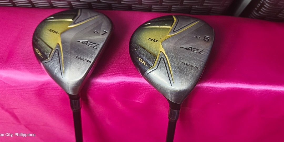 Tsuruya Axel Fairway Wood (Category: Golf) located in Manila. Submitted by yeonmei5614747 (Listing ID 1446353987, Image 1). Description: - - Includes 5 and 7 faiway wood - Clubs feature graphite shafts - Ideal for golfers of all skill levels Selling for 3300 each.. takes 2 club for 5800.