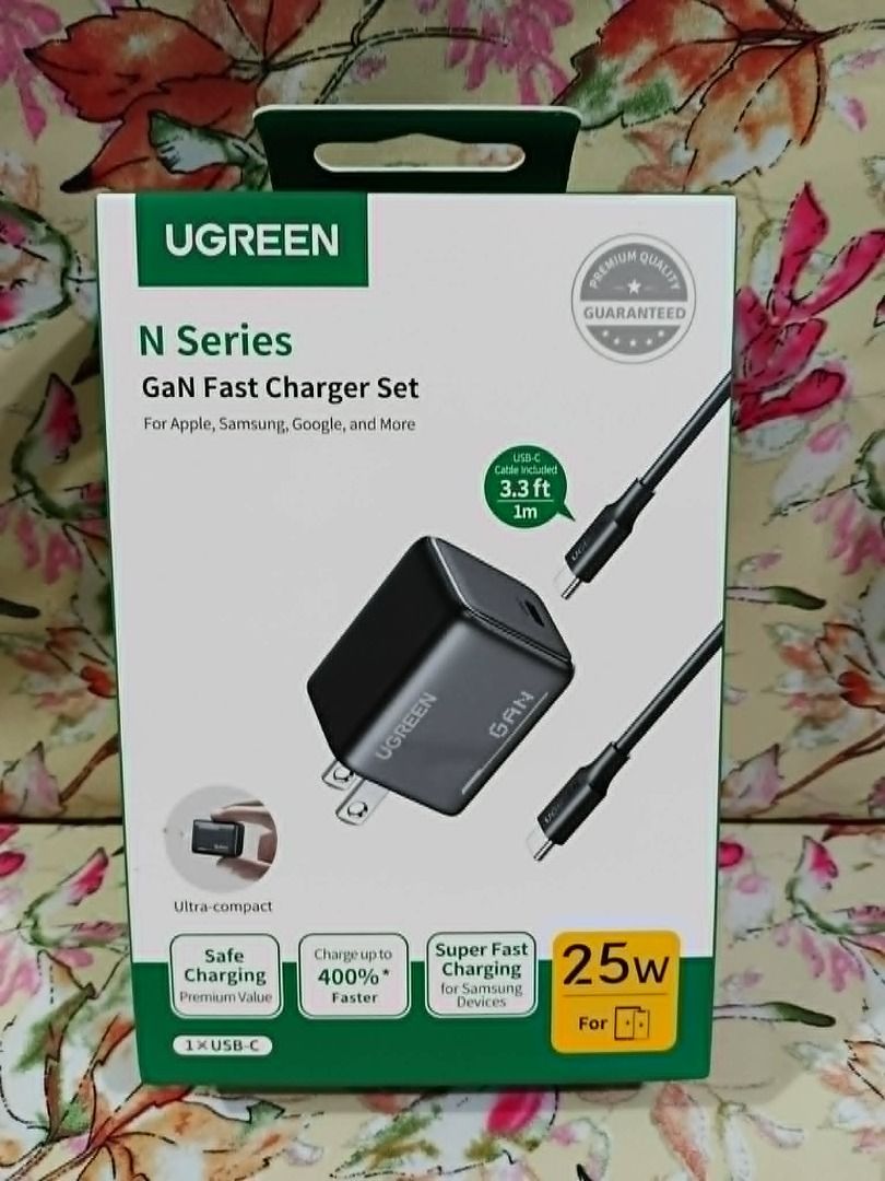 UGREEN Fast CHARGER SET TYPE-CTC TYPE-C CABLE 25W (Category: Chargers & Cables) located in Manila. Submitted by paulaaa_c (Listing ID 1446428177, Image 2). Description: PRODUCT HIGHLIGHTS: Condition: 100% Brand New Quality: Premium / High Quality Warranty: With Replacement Warranty for peace of mind Availability: Ready stock for same-day delivery!.