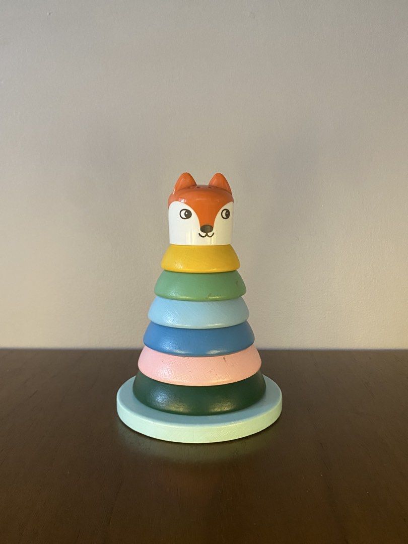 Wooden Fox Stacking Rings Toy (Category: Educational & Learning Toys) located in Paranaque City. Submitted by abrilalvin (Listing ID 1446409053, Image 1). Description: - Adorable wooden stacking toy featuring a cute fox head. - Includes brightly colored rings of varying sizes. - Encourages early learning of stacking and sorting skills. - Rings stack onto a central peg. - The fox head serves as the fun topper. - Perfect engaging toy for toddlers..