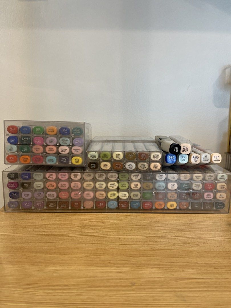 101 Copic Sketch Markers Set (take all) (Category: Craft Supplies & Tools) located in Makati City. Submitted by lovingmerci (Listing ID 1446626824, Image 1). Description: - Large set of Copic Sketch markers - Includes refill colors - Includes a wide variety of colors - Organized in clear storage cases - Some markers are still in original packaging - Ideal for artists and illustrators - Sold as a bundle - Feel free to ask any questions.