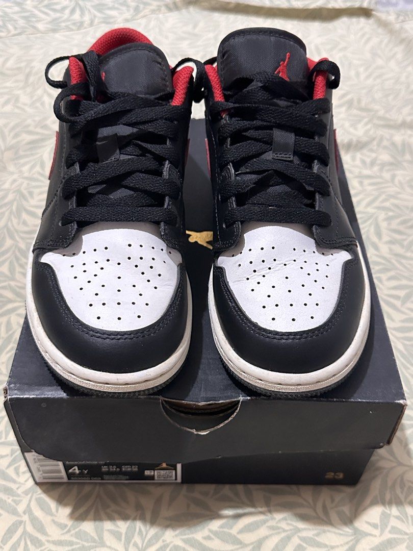 Air Jordan 1 Low TD Black Red White (Category: Sneakers) located in Bauang. Submitted by kristeyn (Listing ID 1446549241, Image 1). Description: - Air Jordan 1 Low TD - Colorway: Black, Red, and White - Size: 5/ 22.5 CM - Includes original box - Almost new .