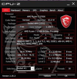 AMD Ryzen 7 5700X CPU Processor508451953071902720
