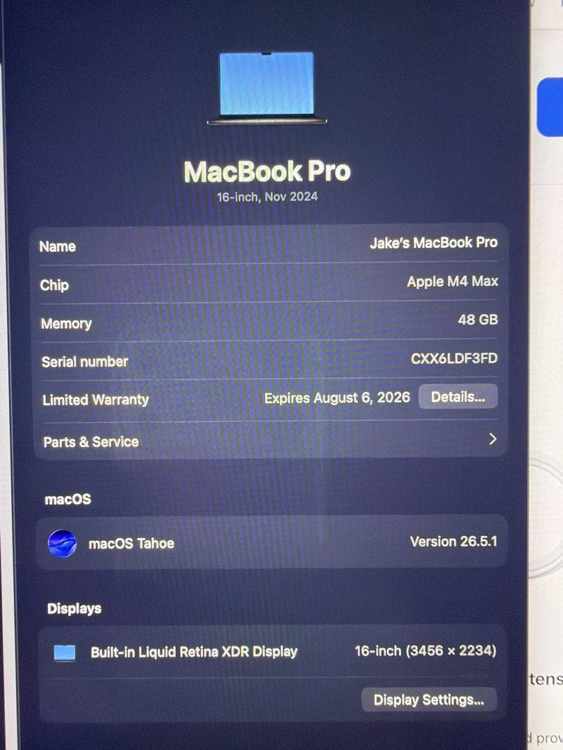 Apple MacBook Pro 16-inch M4 Max 48GB RAM495937144657039361