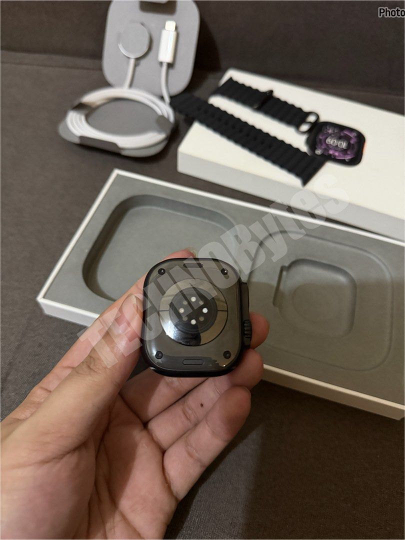 Apple Watch Ultra 3 - Black Titanium (49MM) (Category: Wearables & Smart Watches) located in Pasig City. Submitted by technobytes (Listing ID 1446685195, Image 2). Description: • Original • Preloved • GPS + Cellular • 100% battery health. Good as new • Warranty until December 2026 • It comes with a complete package: Its Box, Strap and Charging cable.