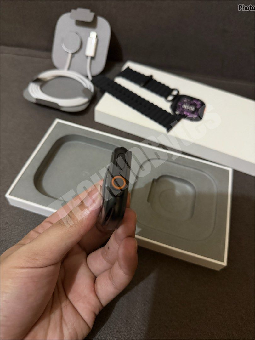 Apple Watch Ultra 3 - Black Titanium (49MM) (Category: Wearables & Smart Watches) located in Pasig City. Submitted by technobytes (Listing ID 1446685195, Image 3). Description: • Original • Preloved • GPS + Cellular • 100% battery health. Good as new • Warranty until December 2026 • It comes with a complete package: Its Box, Strap and Charging cable.