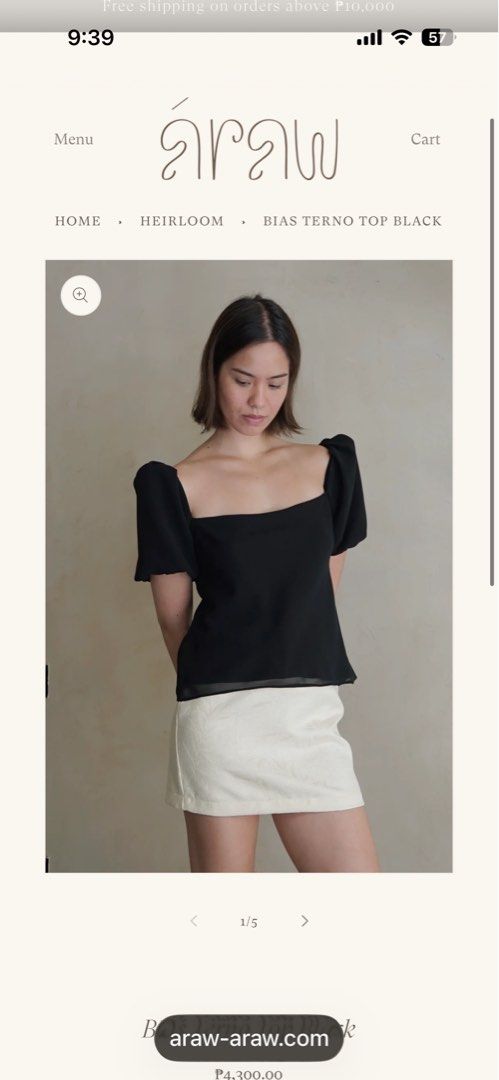 Araw Bias Terno Top Black (Category: Blouses) located in Narvacan. Submitted by pammyness (Listing ID 1446674749, Image 1). Description: Bought in Tropa Greenbelt. Used once only. Very nice material, it’s not hot but breezy Rfs. Not working in Gov’t anymore so I have no need for it.