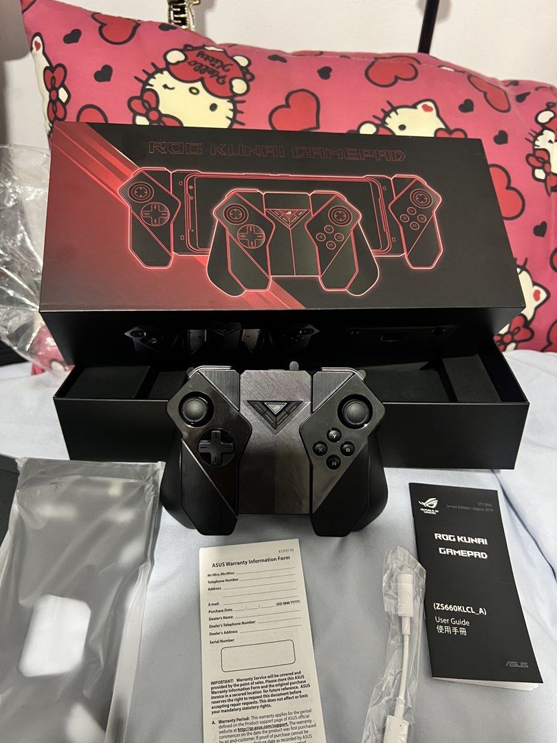 ASUS ROG Kunai Gamepad Controller (Category: Controllers) located in Manila. Submitted by sapphic_nyx0715 (Listing ID 1446623791, Image 1). Description: - ROG Kunai Gamepad - Perfect for mobile gaming - Includes original box - All original accessories included - Warranty card and user guide present - Good as new, used only for testing - Location: North Caloocan - SF c/o buyer.