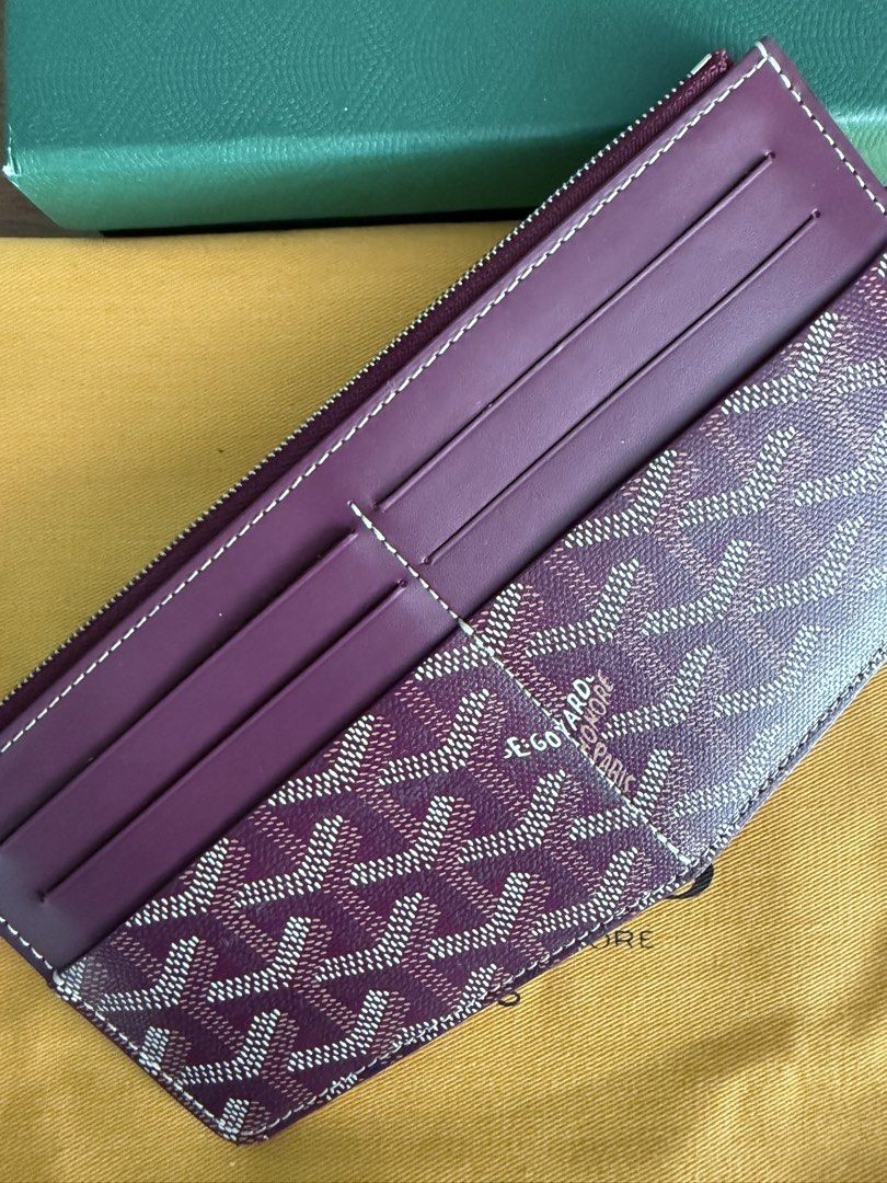 Authentic Goyard Cardholder Wallet (Category: Luxury Bags & Wallets) located in Manila. Submitted by annann1003 (Listing ID 1446614951, Image 3). Description: - Authentic Goyard cardholder in burgundy -comes with box, dustbag, paperbag -hardly used in perfect condition.