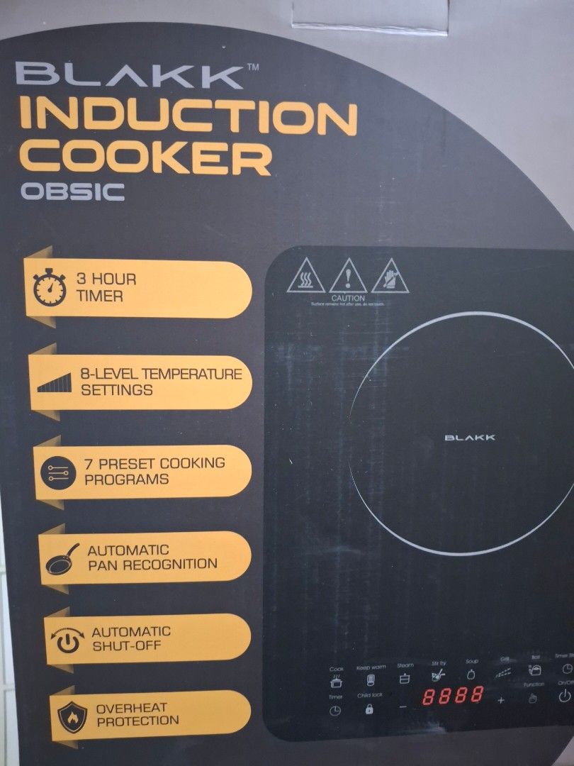 Induction Cooker with free induction pot, 7 Preset Programs (Category: Cookers) located in Marikina City. Submitted by sakura1010 (Listing ID 1446551353, Image 2). Description: - BLAKK Induction Cooker - Free Induction pot with glass cover included - Automatic Pan Recognition - 7 Preset Cooking Programs - 8 Temperature Settings - 3-Hour Timer - Overheat Protection - Auto Shut-off Safety Feature - User Manual Included.