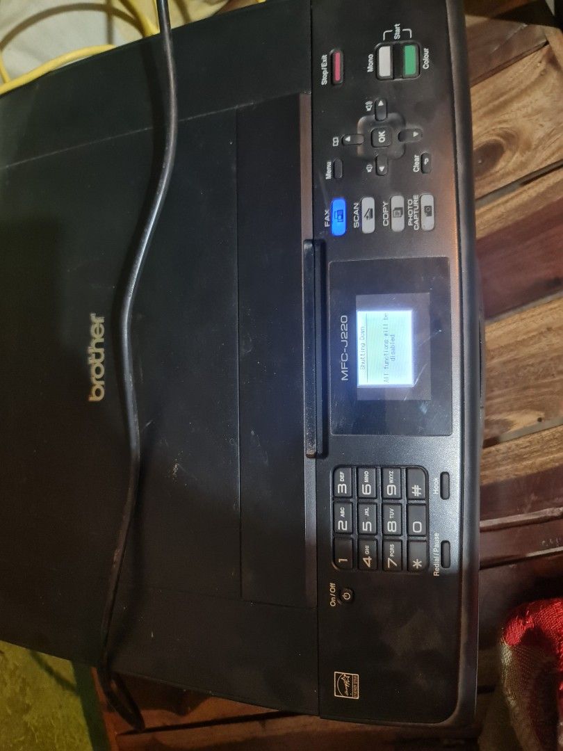 Brother MFC-J220 All-in-One Printer Scanner Copier Fax (Category: Printers, Scanners & Copiers) located in Angono. Submitted by zarisanchez0617 (Listing ID 1446671485, Image 1). Description: LAST PRICEE -Walang USB TO MDATA - Brother MFC-J220 All-in-One Printer - Functions: Print, Scan, Copy, Fax - Includes installed ink cartridges.