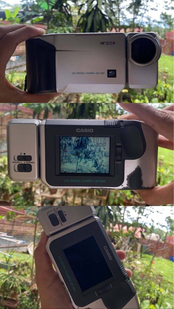 Casio LCD Digital Camera QV-300 (Category: Cameras) located in Malaybalay. Submitted by morphment (Listing ID 1446593800, Image 1). Description: - Classic Casio QV-300 LCD Digital Camera - Features macro and normal shooting modes - Currently in record mode (as shown on screen) - Perfect addition to any digital camera collection Issue: battery latch cant lock With pouch Mindanao Jnt Gcash.
