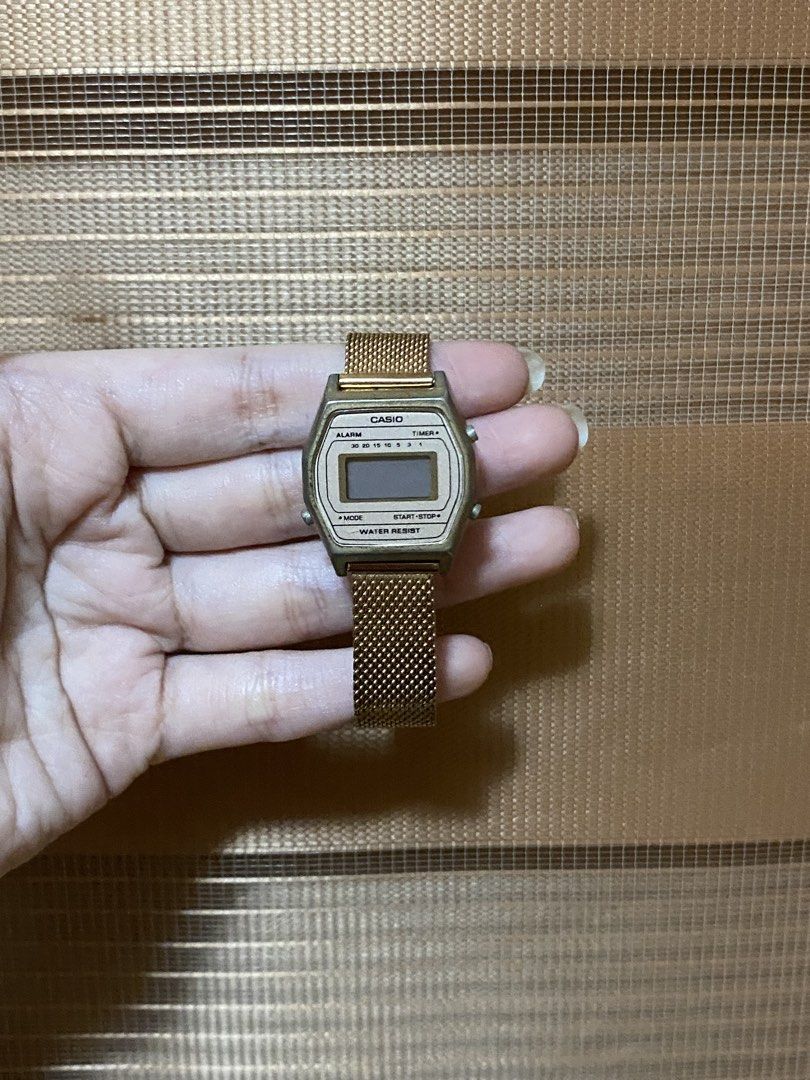 CASIO Vintage Rose Gold Mini Watch (Category: Women's Watches) located in Santa Rosa. Submitted by k3nnyclths (Listing ID 1446658967, Image 1). Description: Casio mini watch for women, bought when we're in Japan last 2024, haven't used that much but had been slightly faded around sa face ng watch (see pictures) but not that noticeable so still wearable. buy at ur own risk, selling super low. ps: as is only, no more box .