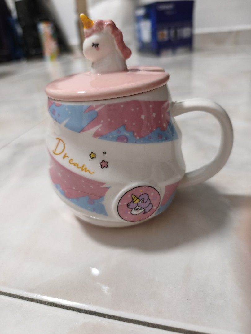 Cute Unicorn Mug with Lid and warmer