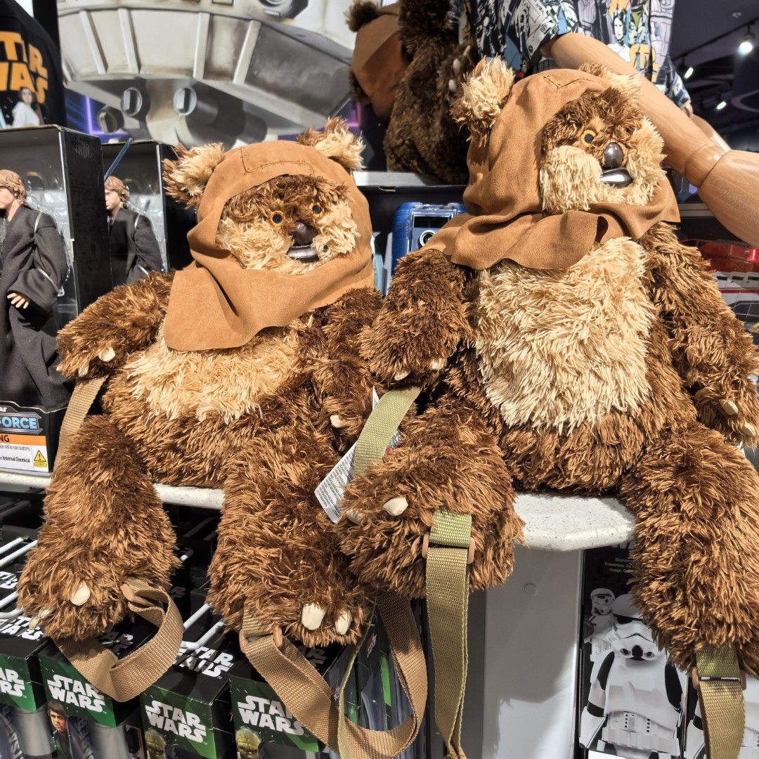Disney store Star Wars Ewok Plush Backpack (Category: Plushies & Soft Toys) located in Pasay City. Submitted by declutteringmomshi (Listing ID 1446552213, Image 1). Description: - Super cute Ewok plush backpack from Star Wars. - Perfect for any Star Wars fan! - Features adjustable straps for a comfortable fit. - Ideal for carrying your everyday essentials. - A fun and unique accessory..