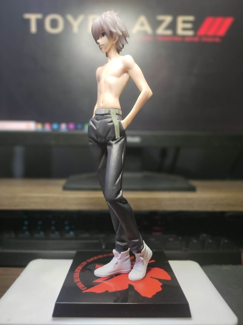 Evangelion Kaworu Nagisa Figure (Category: Figurines & Statues) located in Imus. Submitted by ToyBlazePH (Listing ID 1446581522, Image 3). Description: - Kaworu Nagisa figure from Evangelion - Features signature pants and sneakers - Includes display base with NERV logo - Ideal for Evangelion fans' collections - For display purposes only - No original box included.