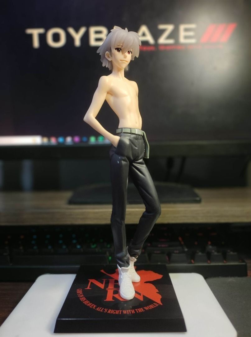 Evangelion Kaworu Nagisa Figure (Category: Figurines & Statues) located in Imus. Submitted by ToyBlazePH (Listing ID 1446581522, Image 1). Description: - Kaworu Nagisa figure from Evangelion - Features signature pants and sneakers - Includes display base with NERV logo - Ideal for Evangelion fans' collections - For display purposes only - No original box included.