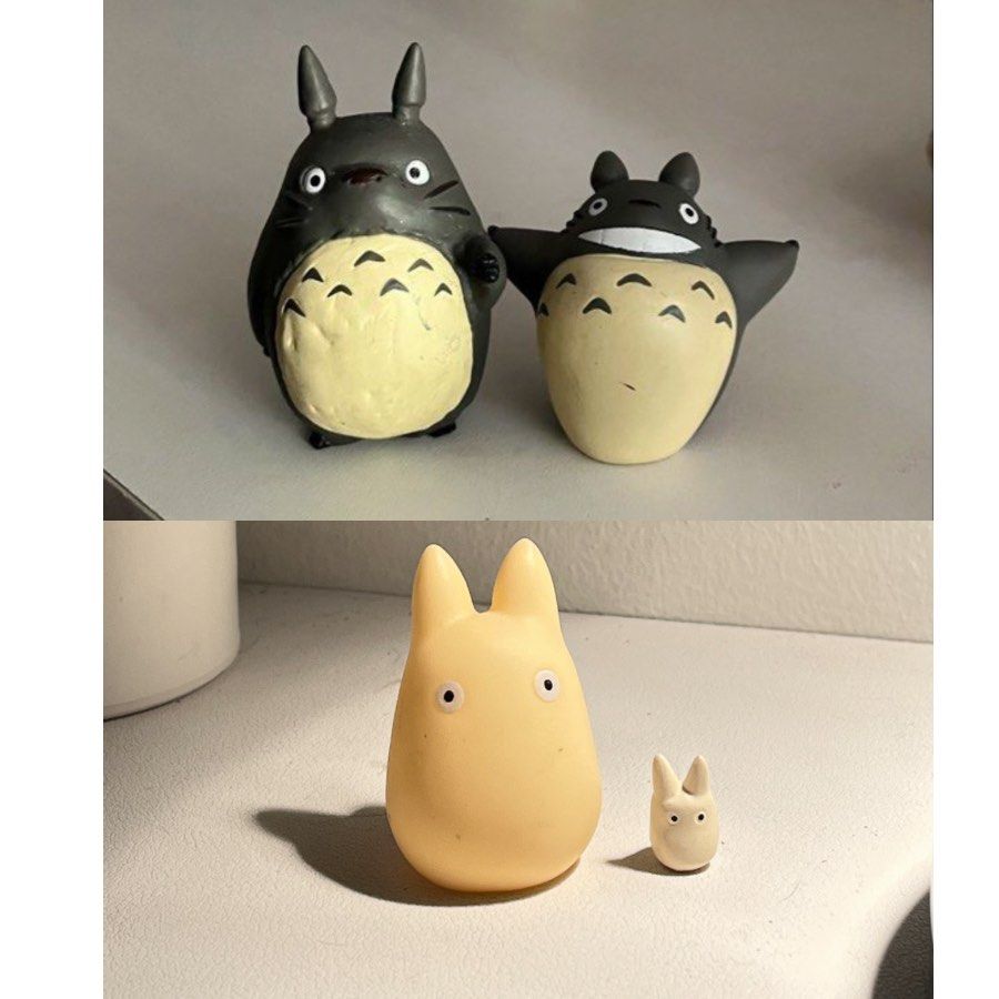 Ghibli totoro figures set (Category: Figurines & Statues) located in Bulacan. Submitted by femalethings (Listing ID 1443020693, Image 1). Description: as is has markings mop gcash bdo mod jnt .