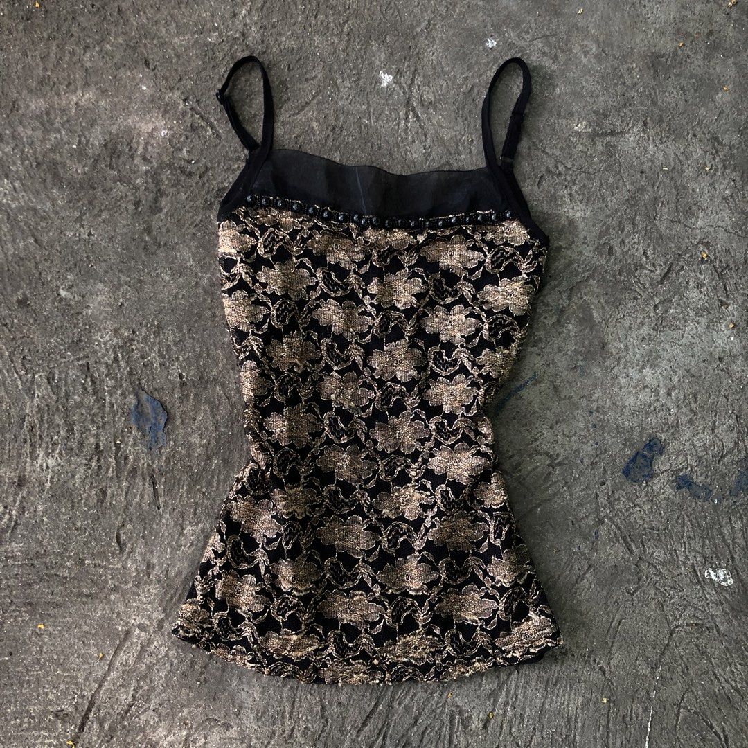Gold Floral Camisole Top (Category: Sleeveless) located in Manila. Submitted by theactualized (Listing ID 1446644200, Image 1). Description: .