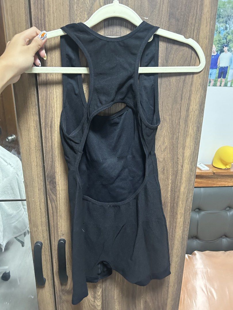 Hottie Diary Seamless One Piece Body Suit (Category: Sleeveless) located in Quezon City. Submitted by juremimi (Listing ID 1446661097, Image 2). Description: - Sleek black racerback bodysuit - Made with stretchy material for a comfortable, flexible fit - Seamless - Only used once.