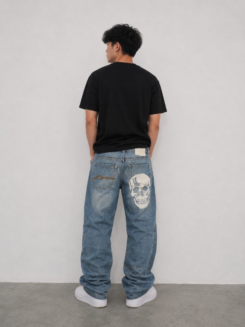 Ice point skull denim (Category: Jeans) located in Victorias. Submitted by purelion-6f41 (Listing ID 1446675003, Image 1). Description: ICE POINT DENIM 💀 SIZE:32 LENGHT:40 THIGH:12 LEG HOLE:8 EXCELLENT CONDITION NEED WASH COLOR RATE:9.5/10 LOC: VICTORIAS CITY NEG OCC 📌.
