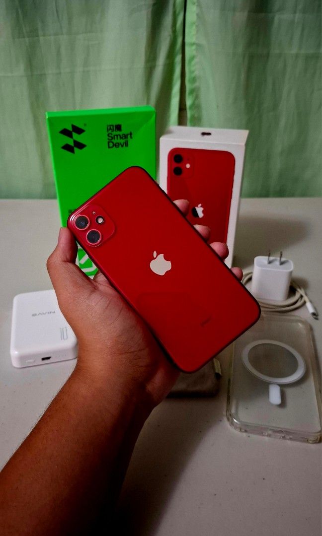 Apple iPhone 11 | 4/64GB | FU (Category: iPhone 11 Series) located in Pasay City. Submitted by andreiisasundae (Listing ID 1442738789, Image 2). Description: Apple iPhone 11 (Product) Red Quick Specs: - Apple A13 Bionic (7nm) Processor - 4GB RAM - 64GB Storage - 6.1" Screen Size - 60Hz Liquid Retina IPS LCD Screen - 12 MP Dual Main Camera - 12 MP Selfie Camera - 3110 mAh Battery - Factory Unlocked - no face id - replaced screen (original) - Every