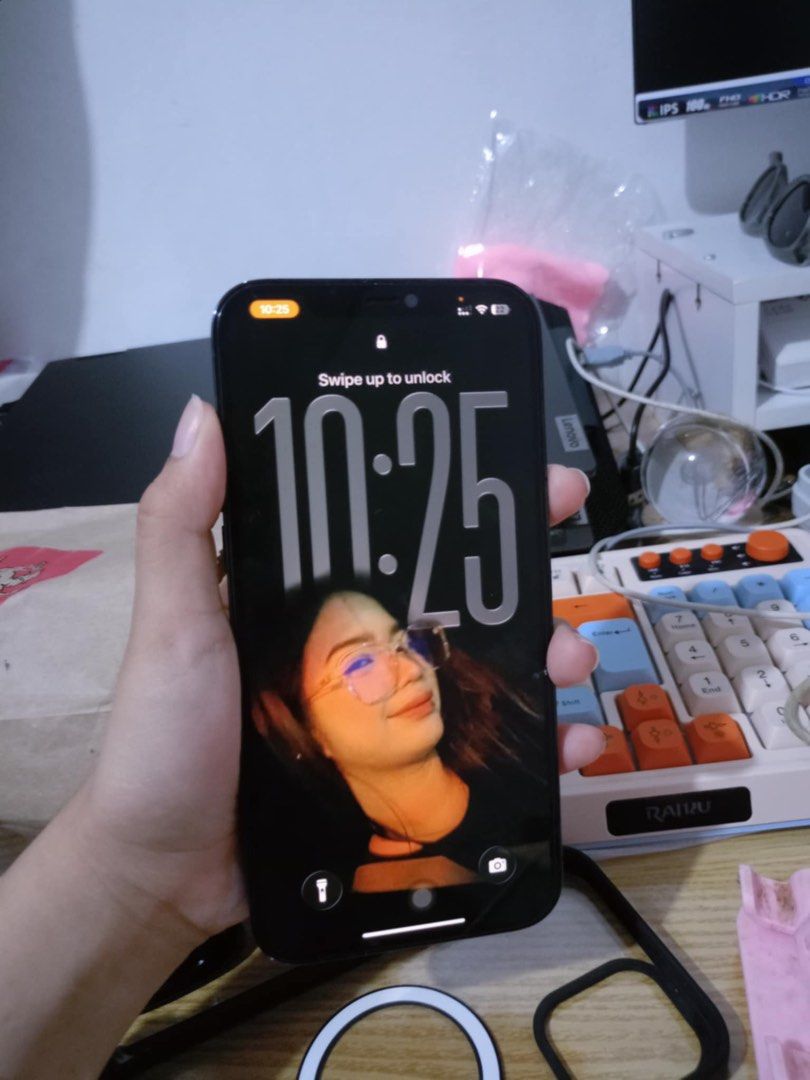 Iphone 12 promax (Category: iPhone 12 Series) located in Mandaluyong City. Submitted by angel2052427 (Listing ID 1446701036, Image 2). Description: iphone 12 promax 256 GB 76% battery health Blue FU any sim/esim For sale or swap to 14 promax or 15 promax.