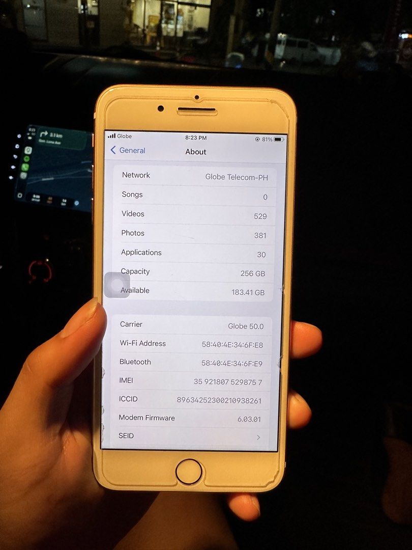 Iphone 7 plus 256gb (Category: iPhone 7 Series) located in Quezon City. Submitted by tyler8. (Listing ID 1446658940, Image 3). Description: Iphone 7 plus 256gb Prelovedd OG IPHONE 7plus Prisitine condition 81% battery Working touch id No history of repair With cord only Tempered glass palitan nalang. Marikina or qc meetup. Can do meetups every weekend sa tanay..