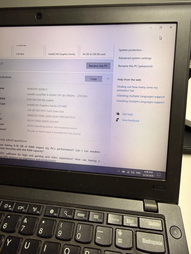 Lenovo ThinkPad X250 Laptop495590615894599685