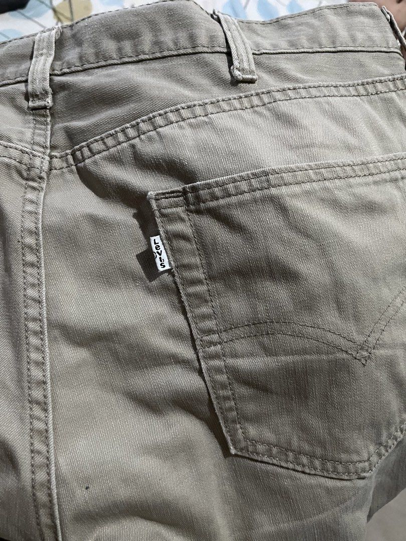 Levi's 505 White Tab Khaki Jeans (Category: Jeans) located in Manila. Submitted by themythfs (Listing ID 1446720670, Image 2). Description: Length - 36” Waist - 38” Leg Opening - 9” Issue: Missing patch.