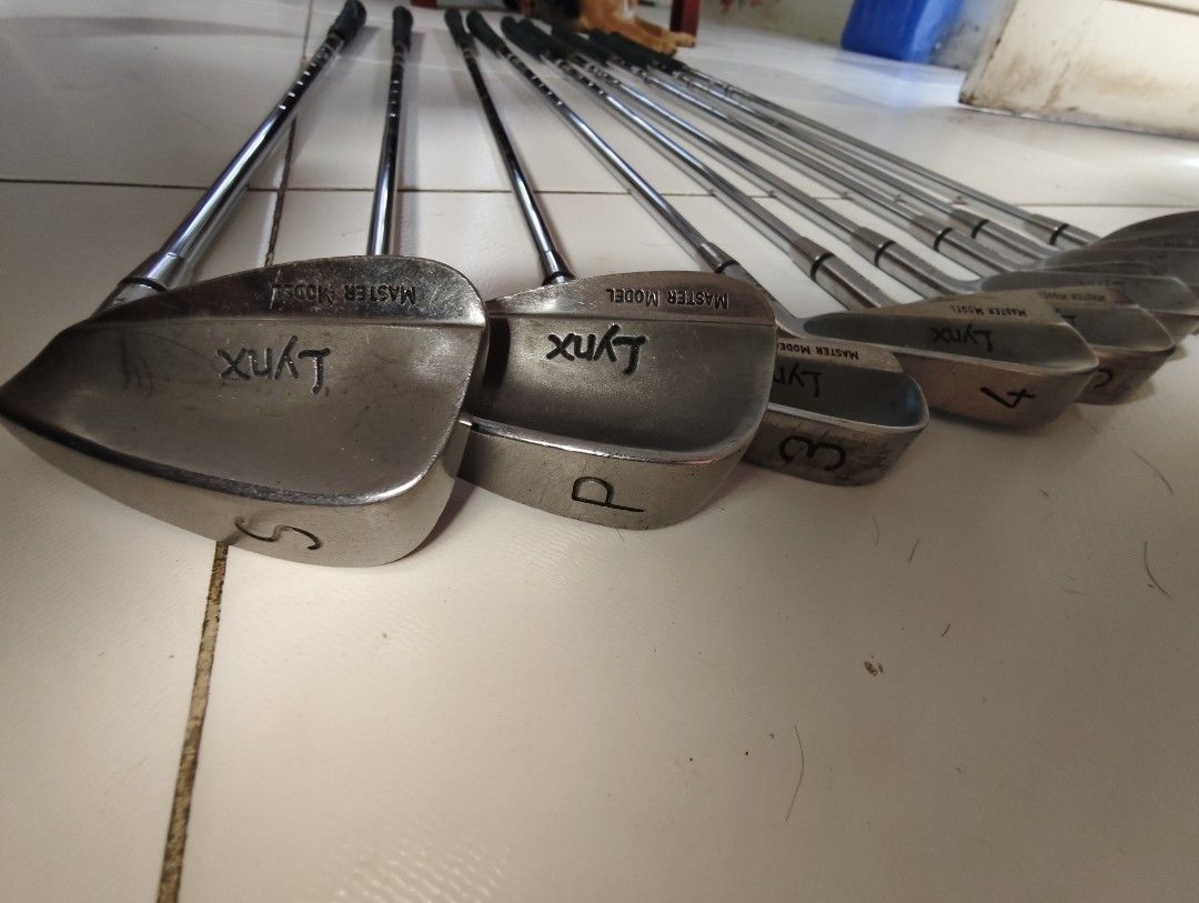 Lynx Master Model Golf Iron Set (Category: Golf) located in Bulacan. Submitted by babz30261 (Listing ID 1446721750, Image 1). Description: - Complete set of Lynx Master Model golf irons - Includes: Pitching Wedge (P), Sand Wedge (S), 3, 4, 5, 6, 7, 8, and 9 irons - Clubs are pre-owned but have plenty of life left - Ideal for beginner golfers or those looking to upgrade their current set - Ready for your next round on the course.