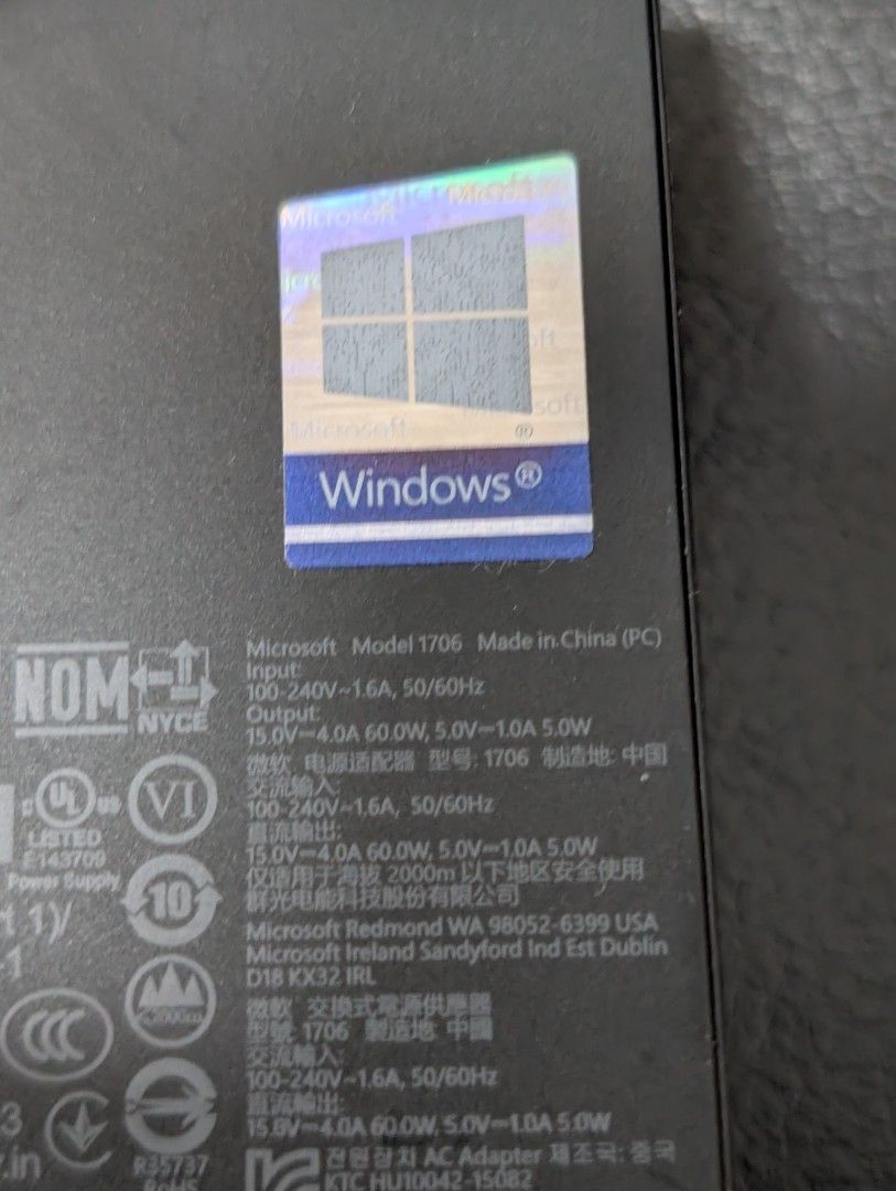 Microsoft Surface Laptop Charger Model 1706495615096149790721