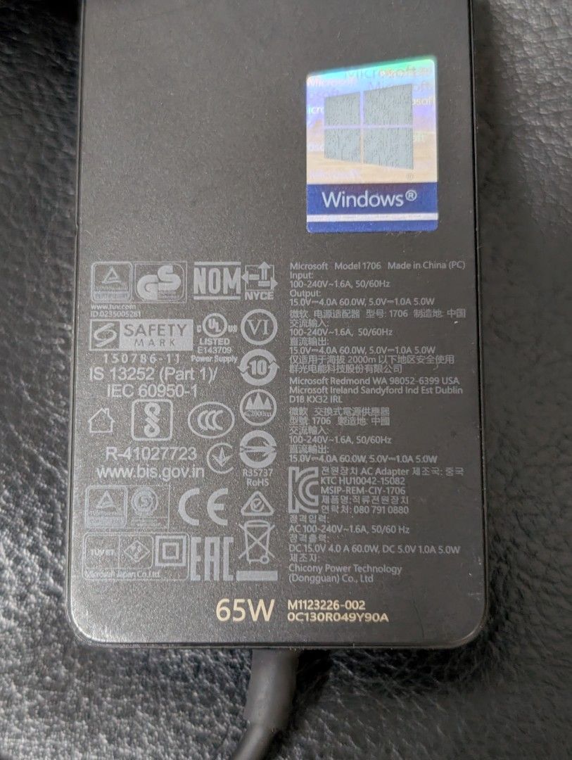 Microsoft Surface Laptop Charger Model 1706495615096149790722