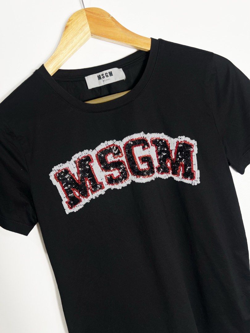 MSGM - Sequin Logo Shirt (Category: Shirts) located in Bacolod City. Submitted by nodaysoff (Listing ID 1446702220, Image 2). Description: MSGM - Sequin Logo Shirt - Authentic M | 18x24 “Inches” Excellent condition No flaws - ₱780.