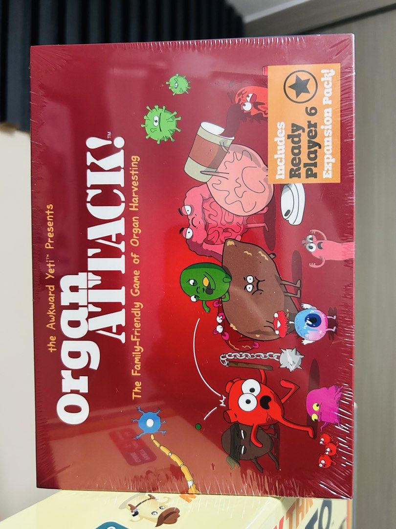 Organ Attack! (Category: Board Games & Puzzles) located in Quezon City. Submitted by playboxph (Listing ID 1446616325, Image 1). Description: - The Awkward Yeti presents Organ Attack! - Family-friendly game of organ harvesting - Includes the Ready Player 6 Expansion Pack - Great for game nights.