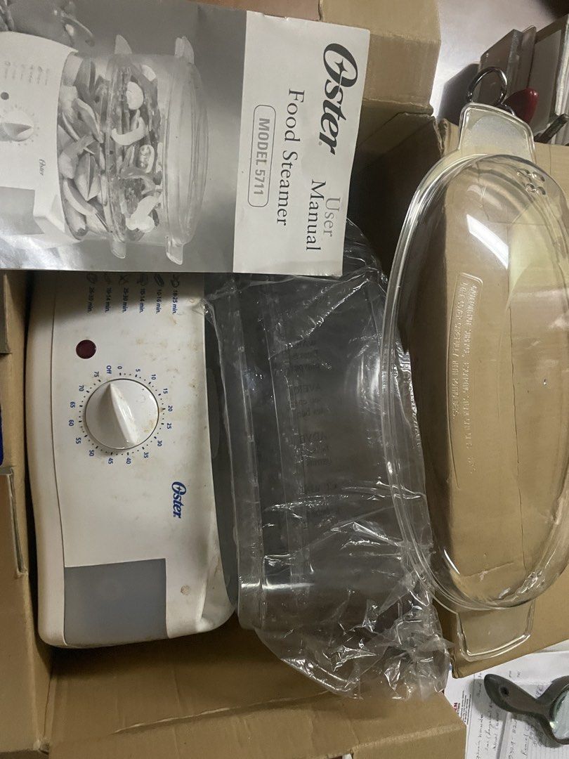 OSTER MULTICOOKER DOUBLE STEAMER 5711 (Category: Cookware & Accessories) located in Quezon City. Submitted by carsenmktg (Listing ID 1446678571, Image 2). Description: OSTER MULTICOOKER DOUBLE STEAMER 5711 Guaranteed authentic. Was a demo unit but in very good condition. Minor signs of handling and use but no functional defects. Original box and manual included. Retails originally for Php9,000. The Oster 5711 is a 900-watt, 6-quart electric food 