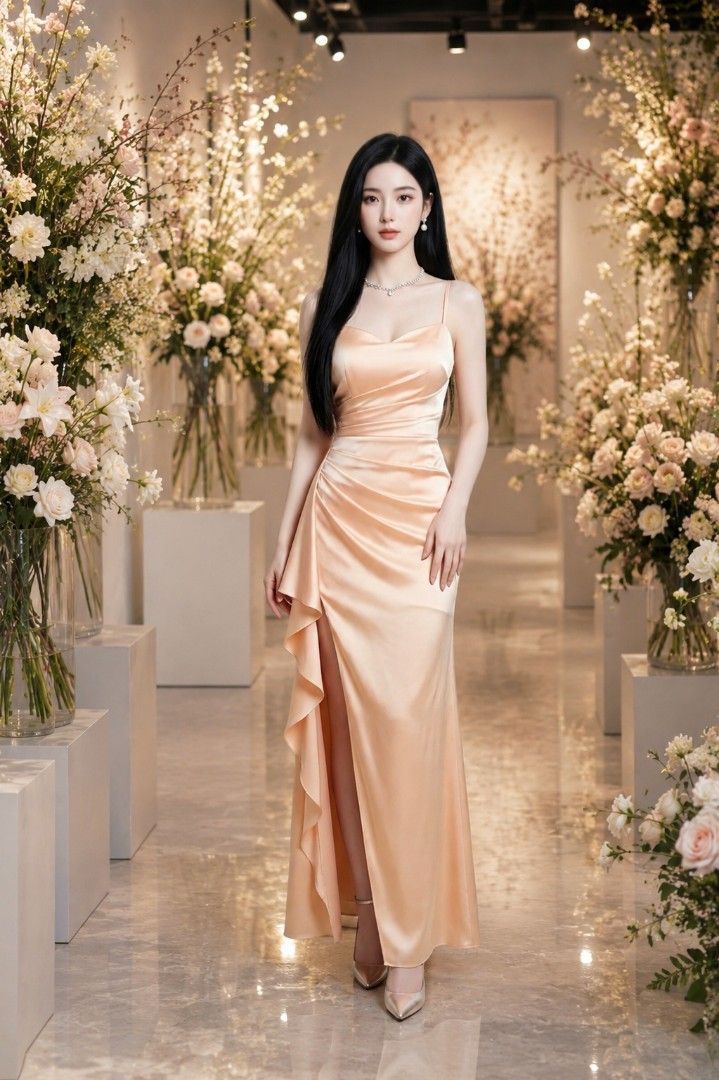 Peach Satin Evening Gown (Category: Evening Dresses & Gowns) located in Shah Alam. Submitted by puikuan11 (Listing ID 1446607134, Image 1). Description: ( suitable S-M size ) -have bra pad, back starap, have zip,adjustable shoulder strap 👗 Feel free to ask for the bust, waist, and hip measurements before purchasing. 💰 Enjoy a discount when you spend RM50 or more! 🎉 Ready Stock｜Online Shop 🕚Mon-Sat | 11:00am-06:30pm ⭐No return/refund ⭐ Serious