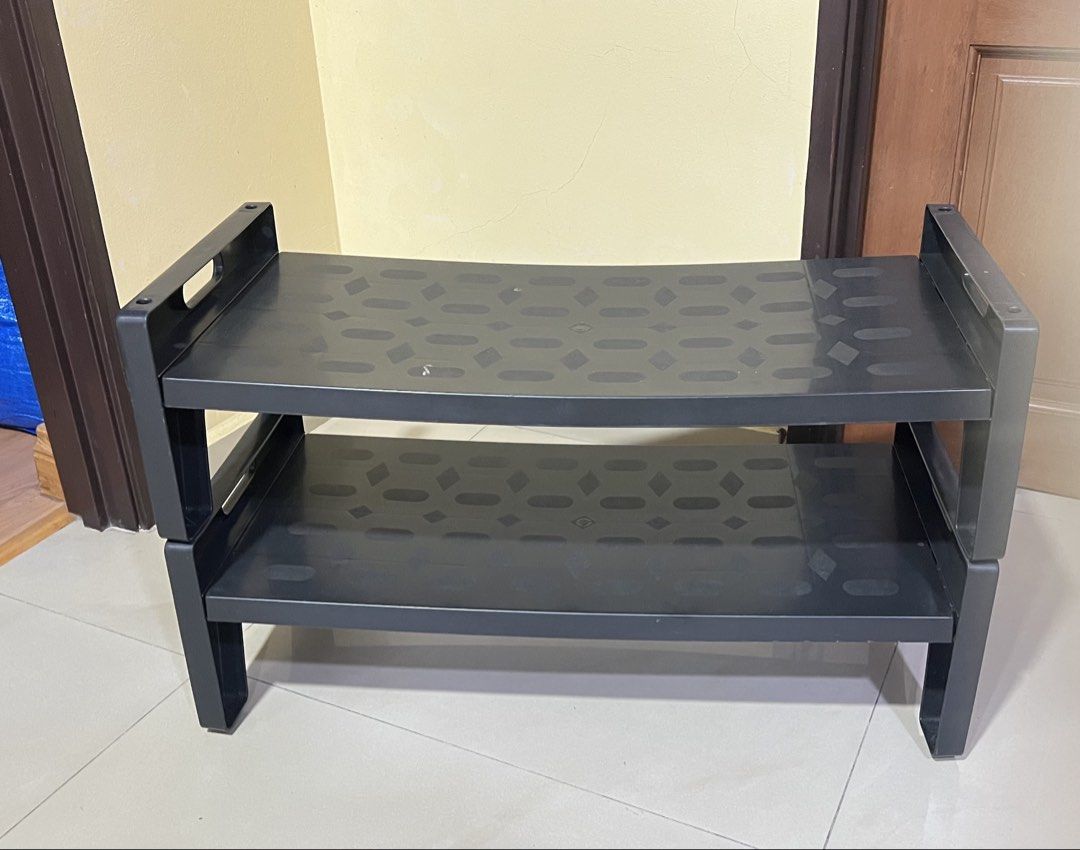 Plastic Shoe Rack Stackable Double Layer (Category: Shelves, Cabinets & Racks) located in Kuala Lumpur. Submitted by annakato (Listing ID 1446689972, Image 2). Description: Plastic Shoe Rack Stackable Double Layer Good Condition as per photos 🇲🇾Pickup at Bandar Mahkota Cheras.