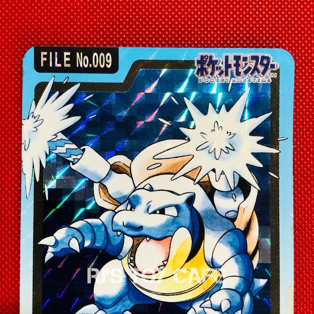 Pokemon 1997 Monsters Carddass Blastoise 009 (JP) (Category: Raw Singles) located in Manila. Submitted by blessedsavedloved (Listing ID 1446592506, Image 3). Description: Pokemon Monsters Carddass Blastoise 009 (JP) - Released in 1996 by Bandai, the Carddass set predates the launch of Media Factory’s Pokémon TCG and uses unique anime-style art rather than traditional TCG framing. - Illustrator: Ken Sugimori - MP-HP condition, pls refer to photos 