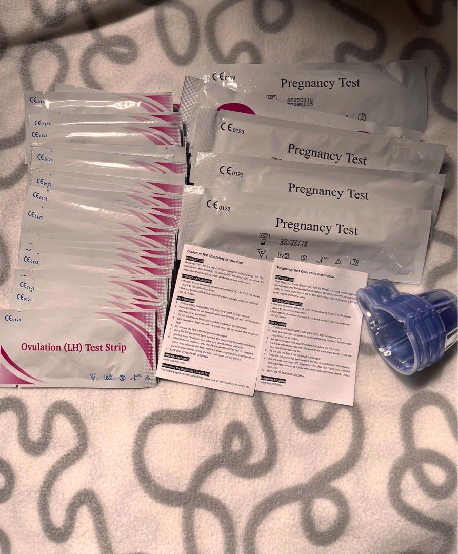 Pregnancy & Ovulation LH Test Strips Kit (Category: Medical Supplies & Tools) located in Iloilo. Submitted by wanderzee (Listing ID 1446640395, Image 1). Description: - Bundle includes both ovulation (LH) and pregnancy test strips. - Comes with clear instructions for both types of tests. - Perfect for tracking your menstrual cycle or for early pregnancy detection. - All test strips are individually wrapped for hygiene and convenience. - Great val
