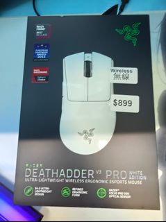 Razer DeathAdder V3 Pro White Wireless Gaming Mouse with 8K Receiver