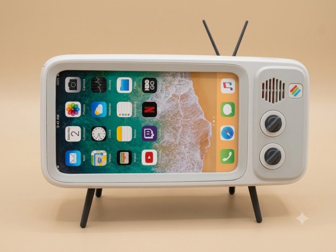 Retroduck Vintage-Style Phone Dock ( Iphone 6-8) (Category: Vintage Collectibles) located in Quezon City. Submitted by lem1998 (Listing ID 1446711021, Image 2). Description: Give your desk a touch of nostalgia with this unique Retroduck phone stand! Designed to look like a classic vintage television, it’s the perfect accessory for showcasing your phone while it charges or plays media. ​Design: Retro television aesthetic. ​Compatibility: Specifica