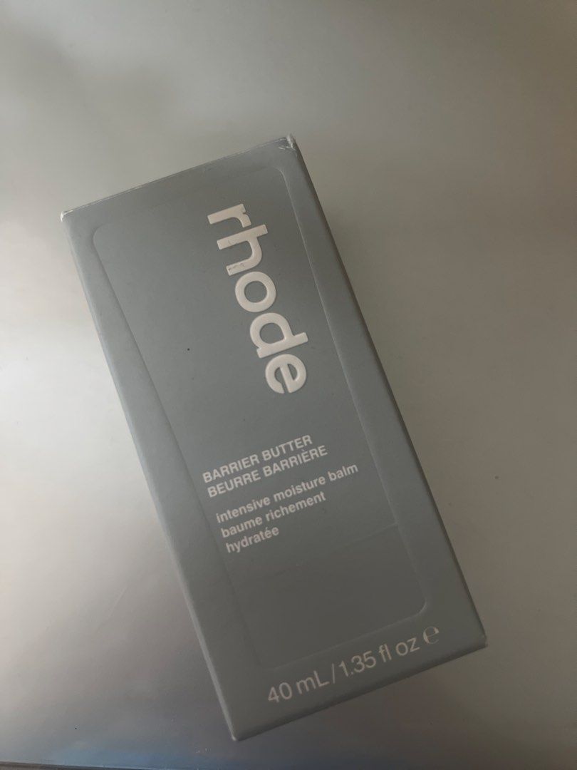 Rhode Barrier Butter Intensive Moisture Balm 40ml (Category: Face Care) located in Pasig City. Submitted by lbclosetcleanup (Listing ID 1446604432, Image 1). Description: - Rhode Barrier Butter - Intensive moisture balm - Deeply hydrates dry skin - Size: 40 mL / 1.35 fl oz.