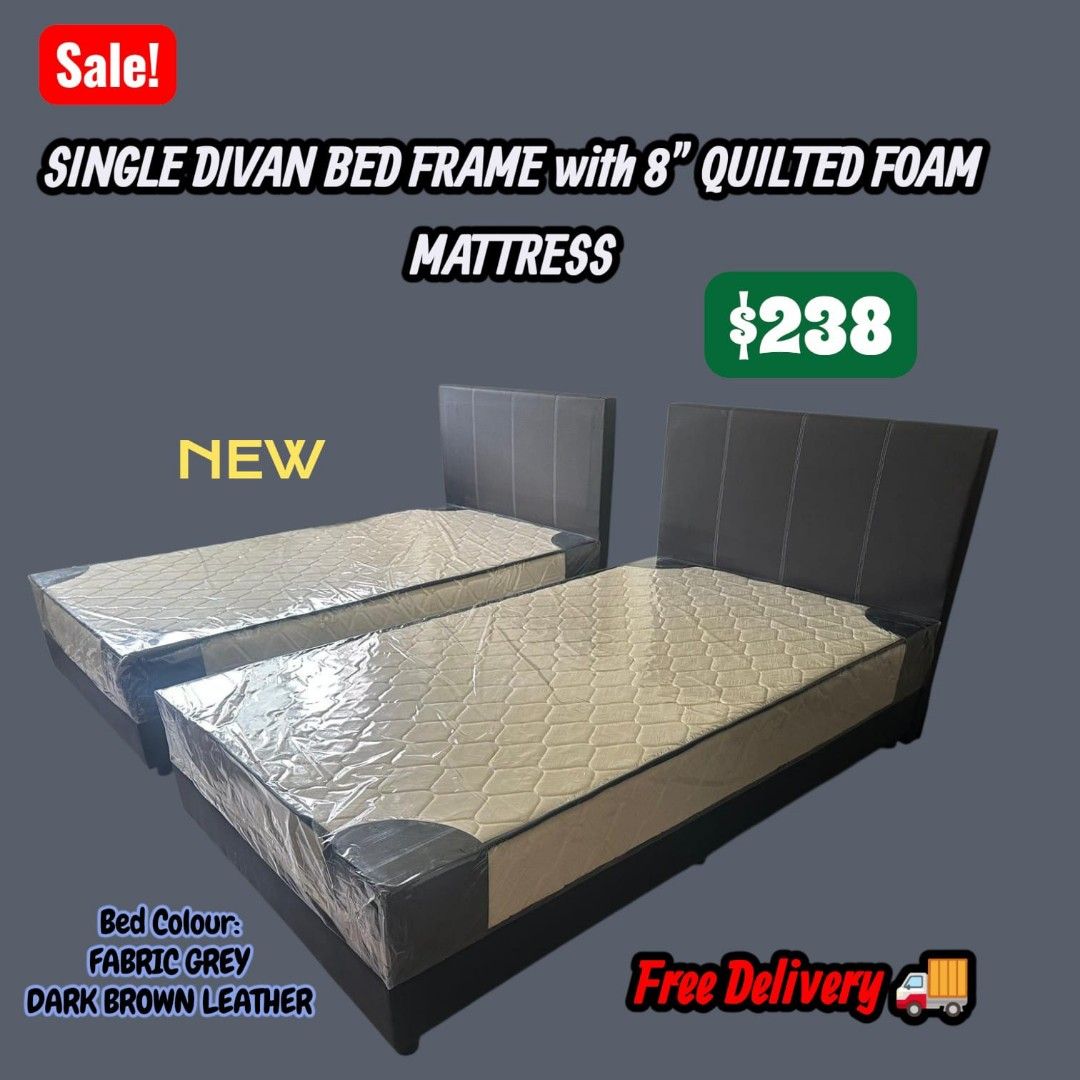 Sale! Single Divan Bed Frame with Mattress from $148⭐ Free Delivery