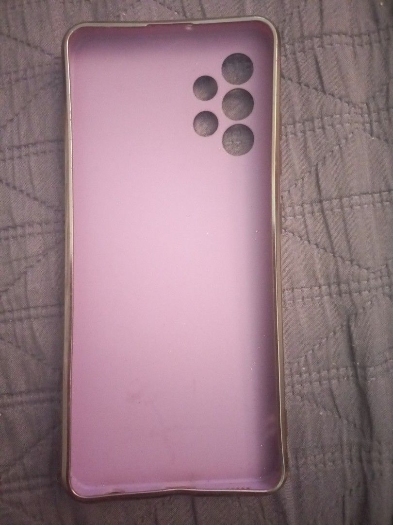 Samsung galaxy a52 case. Purple with gold line. (Category: Cases & Sleeves) located in Manila. Submitted by sabjulian02055 (Listing ID 1446654595, Image 2). Description: as is.