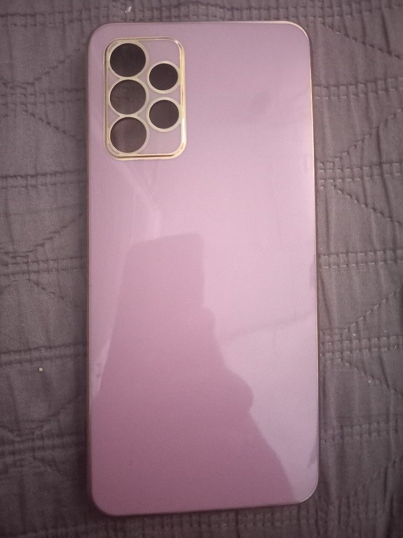 Samsung galaxy a52 case. Purple with gold line. (Category: Cases & Sleeves) located in Manila. Submitted by sabjulian02055 (Listing ID 1446654595, Image 1). Description: as is.